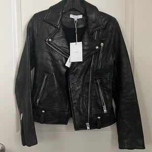 Leather motorcycle jacket